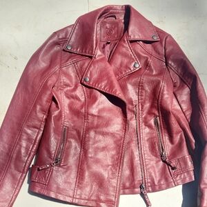 Women's Red Flux Leather Jacket